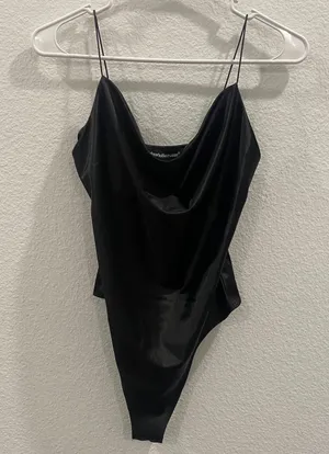 Satin Cowl Neck Bodysuit Size Xs thumbnail 1