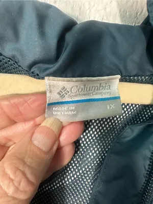 Columbia Teal Green Zip Front Rain Jacket Size 1X EUC thumbnail 5
