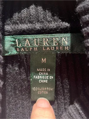 Lauren Ralph Lauren Women’s 100% Cotton Slim Rib Knit Turtleneck Sweater Size M thumbnail 2