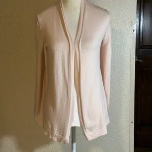 LOFT Women's Pink Lightweight Open‎ Front Long Sleeve Cardigan Sweater XS thumbnail 5