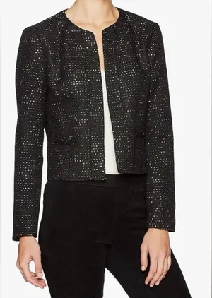 Nine West Women's Sequin Tweed Blazer thumbnail 1