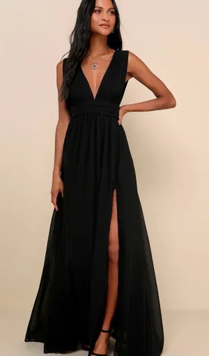 Lulus Heavenly Hues Black Maxi Dress Size XS thumbnail 1