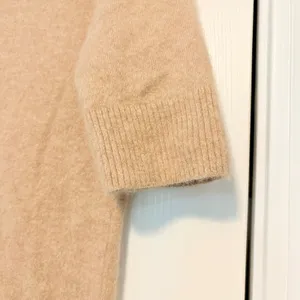 Chicos 100% Cashmere Short Sleeve Mock Neck Sweater Camel Tan Size 1 M 570373542 thumbnail 7