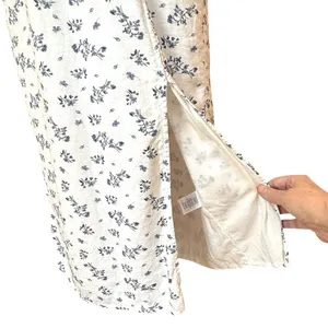 House of Harlow Linen Smocked Bodice Square Neck Floral Cottage Coquette Soft XS thumbnail 10