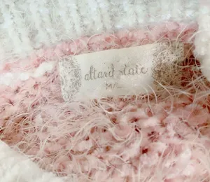 Altar'd State High Neck Stripe Pink White Sweater M/L loose Fit Winter Fall Knit Fringe thumbnail 8