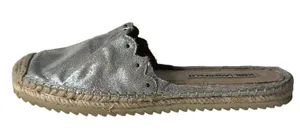 Karl Lagerfeld‎ Metallic Silver Espadrille Slides Slip on Shoes Women Size 7.5 thumbnail 1