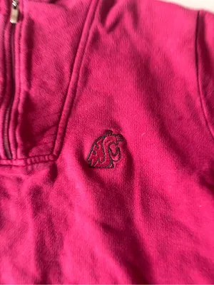 Cutter & Buck 1-4 Zip Sweatshirt Women Medium Red Maroon WSU Cougars Vintage thumbnail 3
