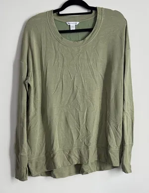 Athleta Olive Crew Neck Sweatshirt Size L thumbnail 1