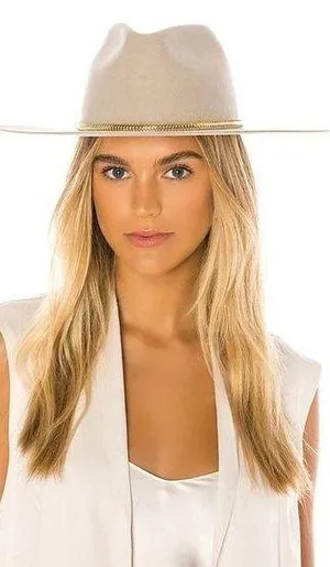 Hat Attack Glam Hat Beige & Chain Womens Size OS thumbnail 1