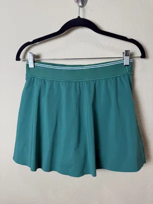 Athleta Ace A Lined Tipped Skort Tennis Skirt Green with White Size Medium thumbnail 5