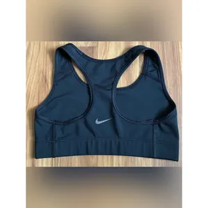 Nike Dri-FIT Women's Swoosh Graphic Sports Bra - Black/Silver Glitter , Size XS thumbnail 3