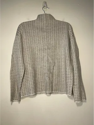 Houndstooth Mock Neck Sweater Neutral Academia Normcore M thumbnail 2
