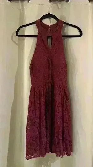 Women’s Burgundy Windsor Dress thumbnail 1