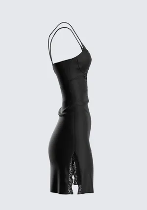 Finesse Ivy Black Lace Trim Mini Dress thumbnail 2