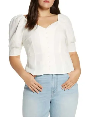NWT Something Navy Button Front Fitted Top‎ thumbnail 1