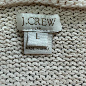 J.Crew Cream Roll Neck Pointelle Raglan Cotton Blend‎ Knit Sweater Large thumbnail 3