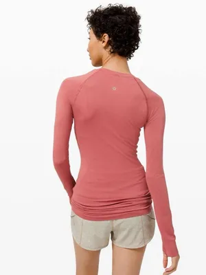 Lululemon Swiftly Tech Long Sleeve shirt 2.0 hip length cherry tint yoga Pilates thumbnail 2
