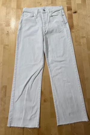 Frame Denim Le Jane Crop White Wide-Leg High-Rise Jeans thumbnail 1
