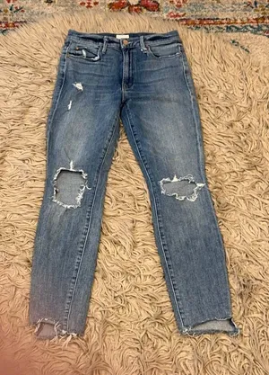 Mother Denim - the stunner ankle step fray Jeans size 26 thumbnail 1