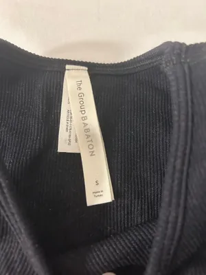 Babaton Aritzia Black Ribbed High-Neck Cropped Tank Top thumbnail 3