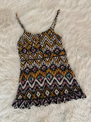 En Crême Tribal Pattern Mini Dress thumbnail 1
