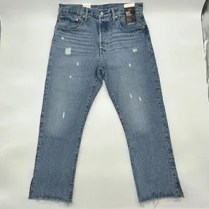 Levi's Premium 501 Original Cropped Women's Sz 30x26 Button Fly Distressed Jeans thumbnail 2