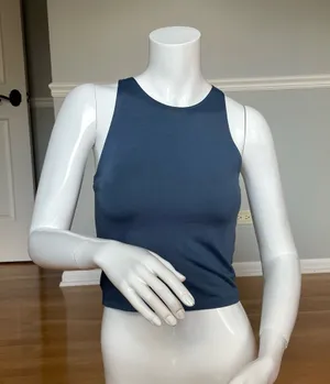 Abercrombie & Fitch Soft A&F Collection Crop Tank Top Women’s Size S Blue Sleeveless thumbnail 1