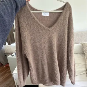 Old Navy fuzzy off the shoulder oversized sweater thumbnail 1