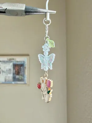 Handmade y2k cute fairy rabbit phone charm/bag accessory/car display/strap🌟🎀🐇🌷 thumbnail 3