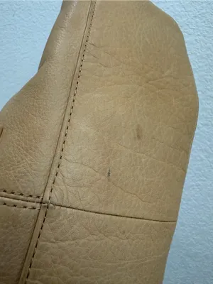 B. MAKOWSKY Beige Tan Pebbled Leather Chain Strap Tote Shoulder Bag thumbnail 14