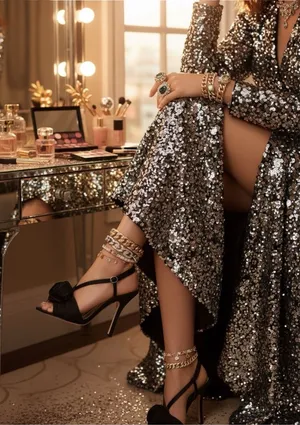 Badgley Mischka ⚘ Rosette Stiletto Heel Sandals ⚘ Black ⚘ 7.5M ⚘ Cocktail Attire thumbnail 1