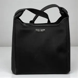 Kate Spade New York 90s Vintage Shoulder Bag Black Nylon Pocket Zipper Classic thumbnail 6
