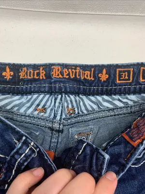 Rock Revival size 31 Eugenia denim Indigo Bootcut Jeans Contrast Stitching west thumbnail 3