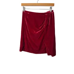 Anthropologie Montie Connie Velvet Mini Skirt size 2‎ Jewel Tone Ruched thumbnail 3