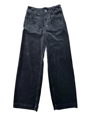 Maeve Anthropologie Colette Wide Leg Velvet Pants Black 25 thumbnail 5