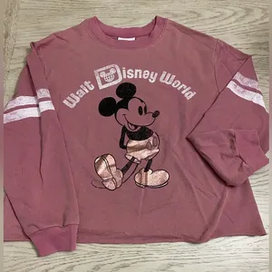 Disney Park Lightweight Pink Mickey Mouse Sweatshirt thumbnail 1