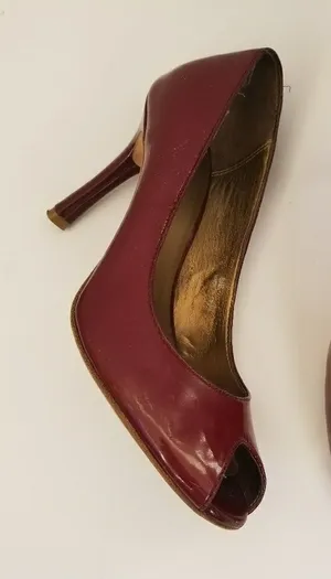 Charles David dark red peep toe heels #1-b thumbnail 1