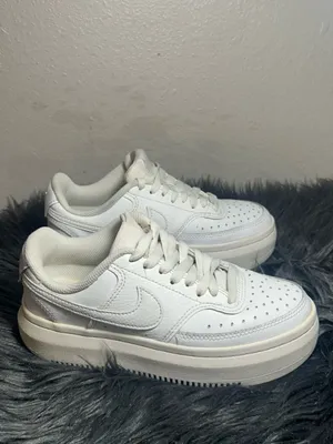 Nike Court Vision Alta White Leather Platform Sneakers Size 5 thumbnail 7