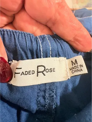 Faded Rose M Cargo Pants Drawstring Elastic Waist Wide Leg Utility Cotton Blend thumbnail 6