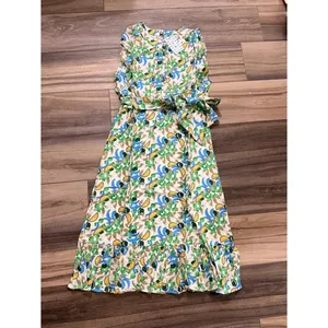 NWT Retro‎ Fruit Print Midi Dress Ruffle Flutter Sleeve Tie Waist M TulipB thumbnail 2
