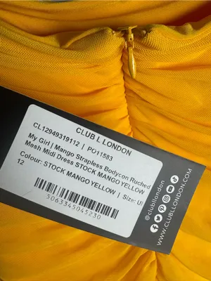Club L My Girl Mango Strapless Bodycon Ruched Mesh Midi Dress 8 NWT thumbnail 5
