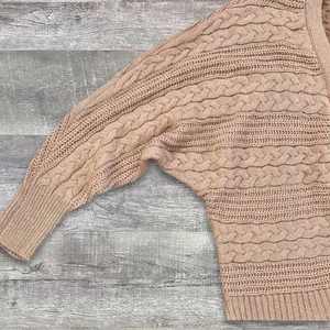 A Love Story Cable Knit Cardigan Women M Dolman Sleeve Rhinestone Button Sweater thumbnail 2
