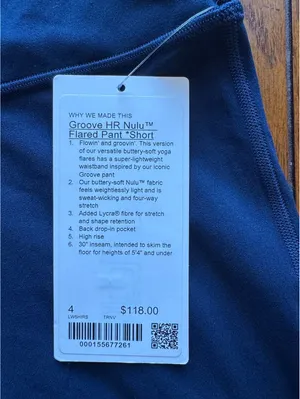 Lululemon Groove NULU Flared Pant High Rise 30” True Navy Size 4 NWT thumbnail 4