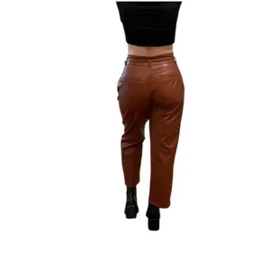 Abercrombie & fitch Brown Faux Leather Ankle Wide Leg Paper Bag Pants XLP#764 thumbnail 3