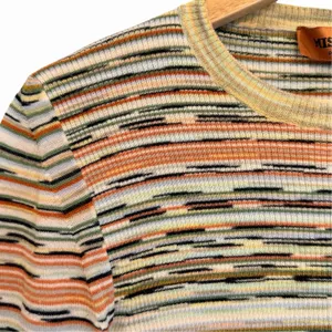 Missoni Womens Wool Striped Pullover Sweater Size S Italian Luxury Designer thumbnail 2