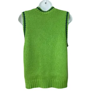 90s Northern Reflections Sweater Vest Womens Large Green Blue Button Up Knit‎ thumbnail 2