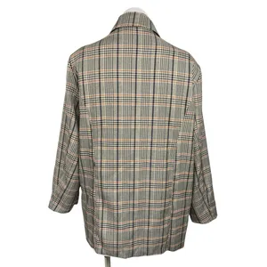 Missguided Multicolor Tan Plaid Double Breasted Mid Length Coat Jacket Size 8 thumbnail 2