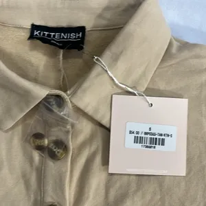 Kittenish vera tan button down romper NWT S Small Fleece thumbnail 6