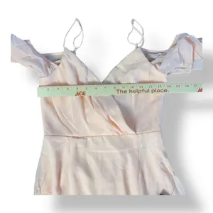 Lulus NWT Brilliant Perfection Blush Pink Cold-Shoulder Tiered Maxi Dress Size S thumbnail 4