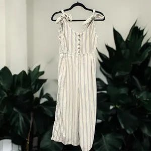 Free People FP Striped Tie One-Piece Jumpsuit Romper Size 4 thumbnail 3
